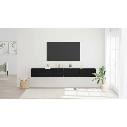 TV Cabinet Set 4 pcs Black Oak 60 x 30 x 30 cm Engineered Wood