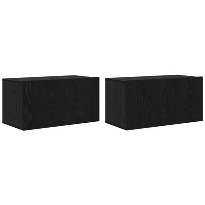 TV Cabinet Set 4 pcs Black Oak Engineered Wood