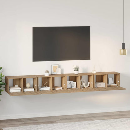 TV Cabinet Set Wall-mounted 4 pcs Artisan Oak 60 x 30 x 30 cm