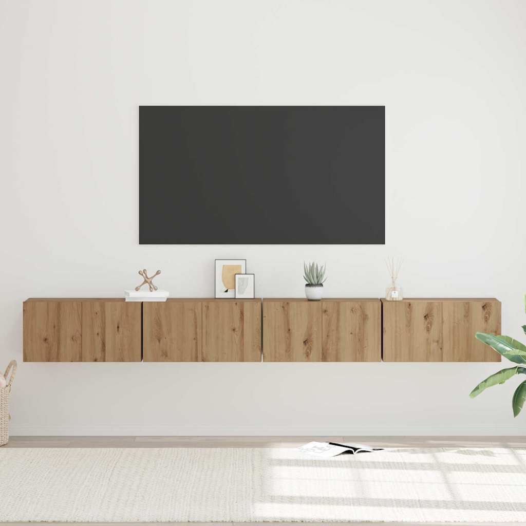 TV Cabinet Set Wall-mounted 4 pcs Artisan Oak 60 x 30 x 30 cm