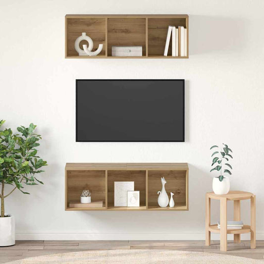 TV Cabinet Set 2 pcs Artisan Oak Engineered Wood