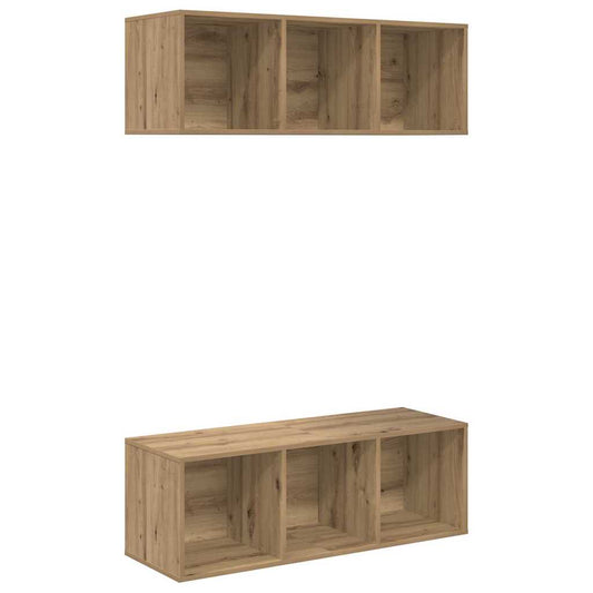 TV Cabinet Set 2 pcs Artisan Oak Engineered Wood
