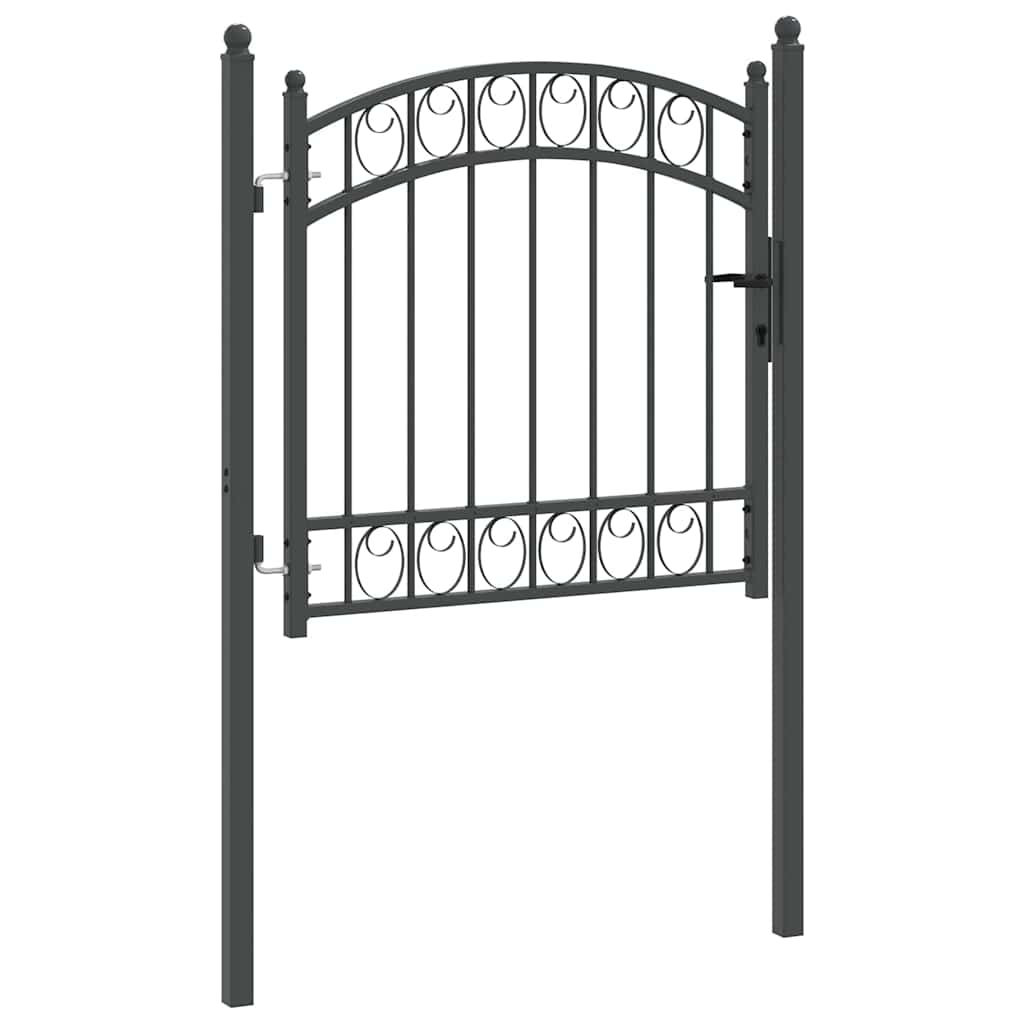 Fence Gate EMMEN 100 x 100 cm Powder-coated steel Grey Lockable