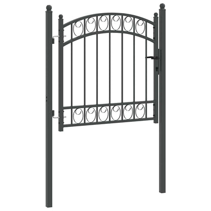 Fence Gate EMMEN 100 x 100 cm Powder-coated steel Grey Lockable
