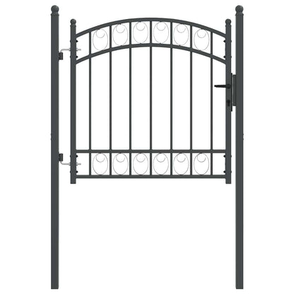 Fence Gate EMMEN 100 x 100 cm Powder-coated steel Grey Lockable