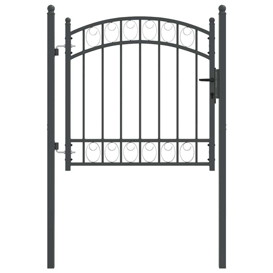 Fence Gate EMMEN 100 x 100 cm Powder-coated steel Grey Lockable