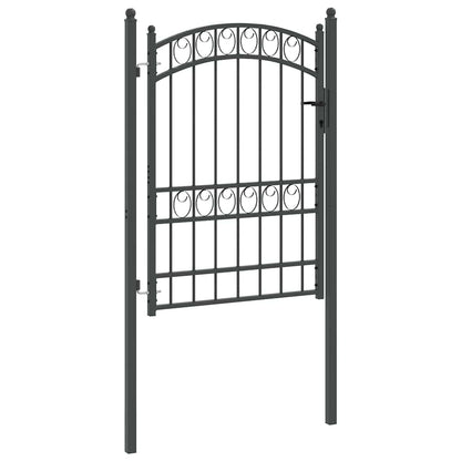 Fence Gate EMMEN 170 x 100 cm Powder-coated steel Grey Lockable