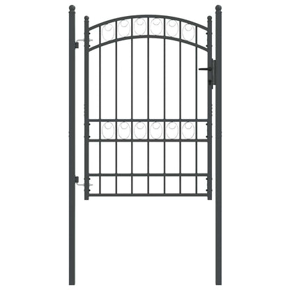 Fence Gate EMMEN 170 x 100 cm Powder-coated steel Grey Lockable