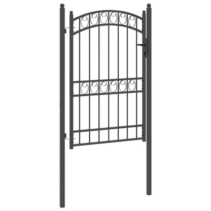 Fence Gate EMMEN 200 x 100 cm Powder-coated steel Grey Lockable