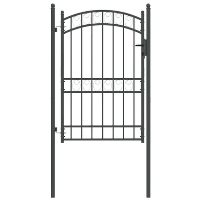 Fence Gate EMMEN 200 x 100 cm Powder-coated steel Grey Lockable