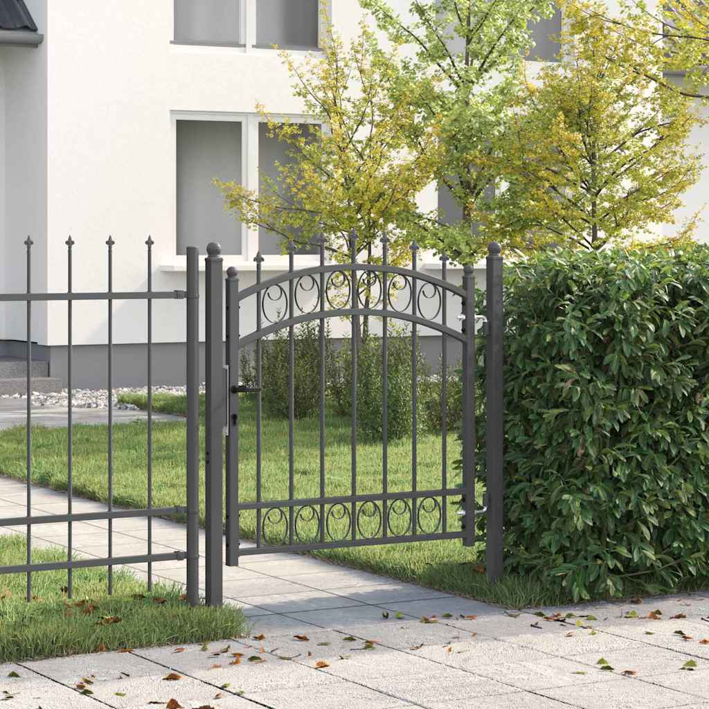 Fence Gate with Spikes EMMEN 100 x 100 cm Powder-coated steel