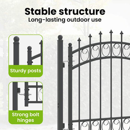Fence Gate with Spikes EMMEN 100 x 100 cm Powder-coated steel