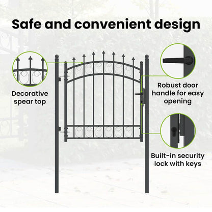 Fence Gate with Spikes EMMEN 100 x 100 cm Powder-coated steel