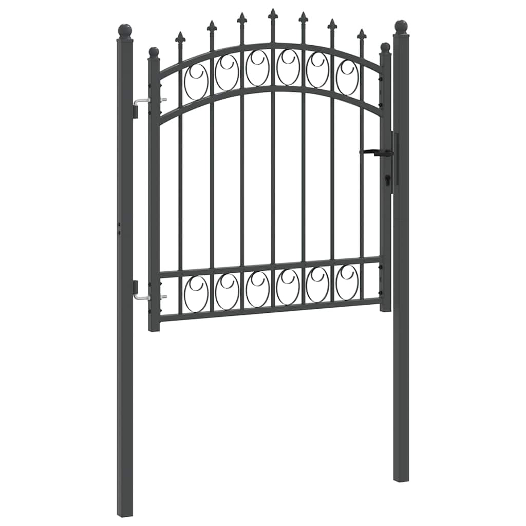 Fence Gate with Spikes EMMEN 100 x 100 cm Powder-coated steel