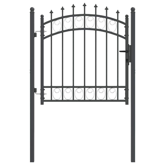 Fence Gate with Spikes EMMEN 100 x 100 cm Powder-coated steel