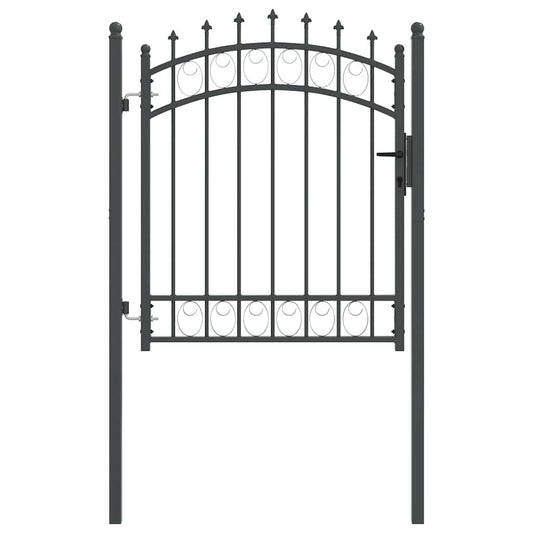 Fence Gate with Spikes EMMEN 125 x 100 cm Powder-coated steel