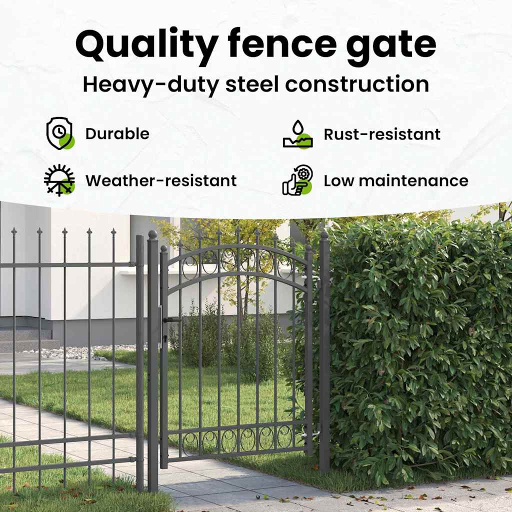Fence Gate with Spikes EMMEN 150 x 100 cm Powder-coated steel
