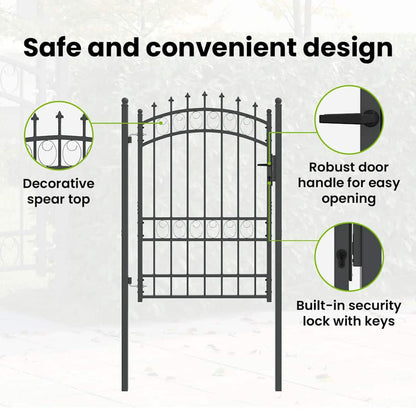 Fence Gate with Spikes EMMEN 150 x 100 cm Powder-coated steel