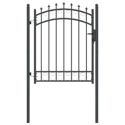 Fence Gate with Spikes Grey 150 x 100 cm Powder-coated steel