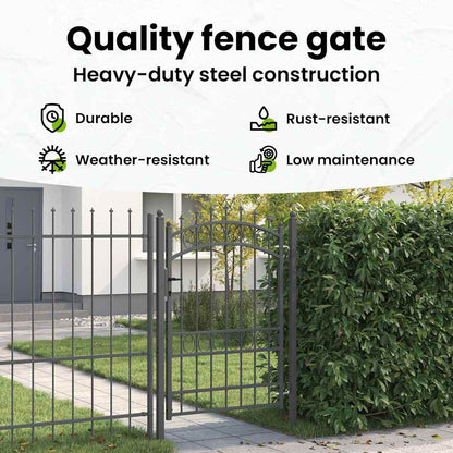 Fence Gate with Spikes EMMEN 170 x 100 cm Powder-coated steel