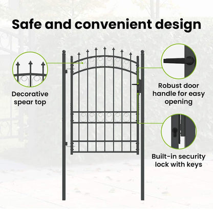 Fence Gate with Spikes EMMEN 170 x 100 cm Powder-coated steel