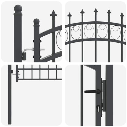 Fence Gate with Spikes EMMEN 200 x 100 cm Powder-coated steel