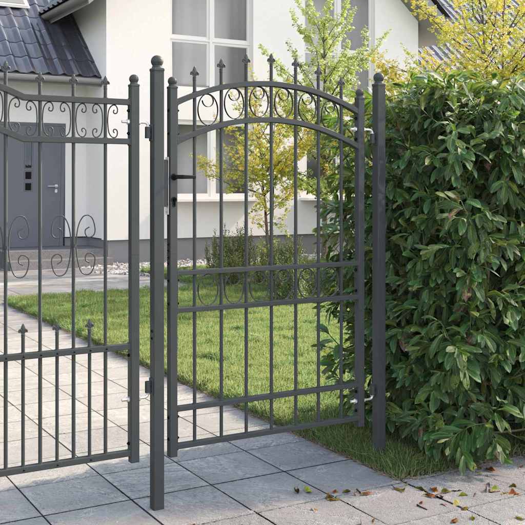 Fence Gate with Spikes EMMEN 200 x 100 cm Powder-coated steel