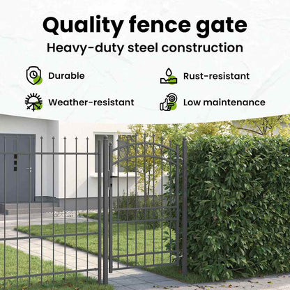 Fence Gate with Spikes EMMEN 200 x 100 cm Powder-coated steel