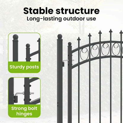 Fence Gate with Spikes EMMEN 200 x 100 cm Powder-coated steel