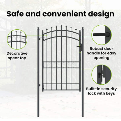 Fence Gate with Spikes EMMEN 200 x 100 cm Powder-coated steel