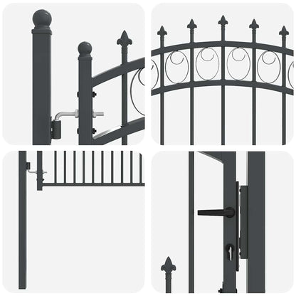 Fence Gate with Spikes EMMEN 100 x 100 cm Powder-coated steel