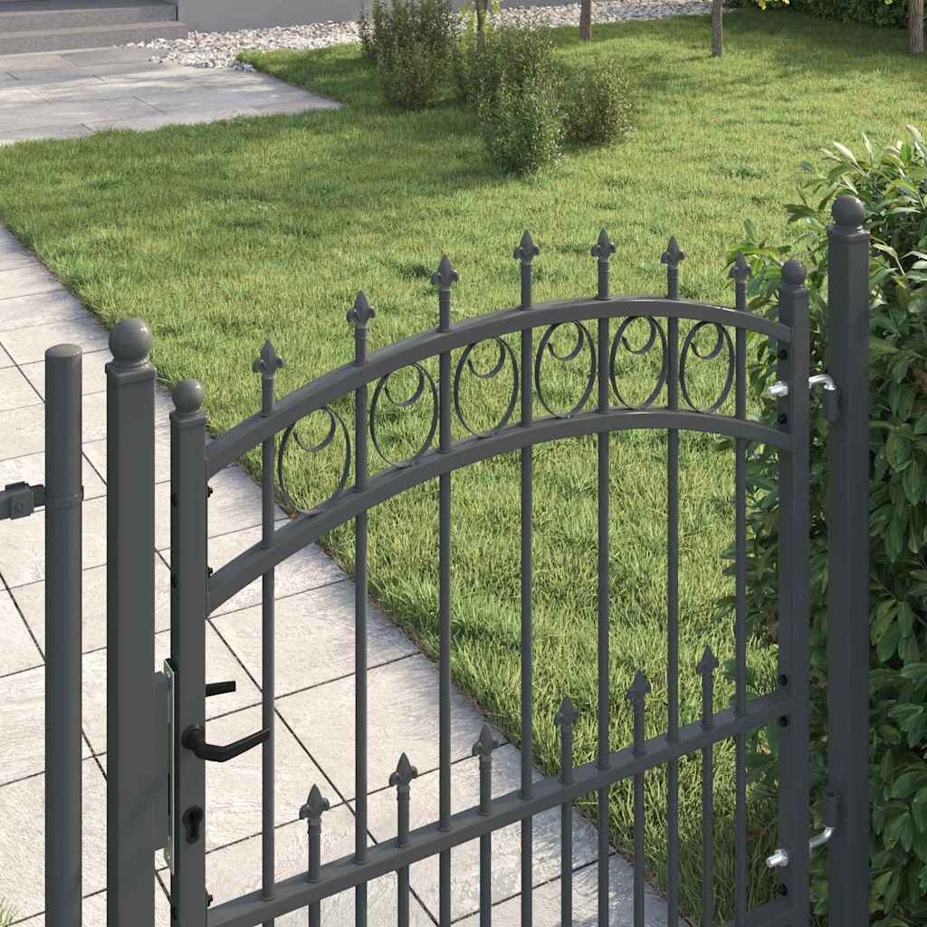 Fence Gate with Spikes EMMEN 100 x 100 cm Powder-coated steel