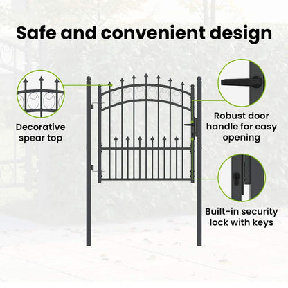 Fence Gate with Spikes EMMEN 100 x 100 cm Powder-coated steel
