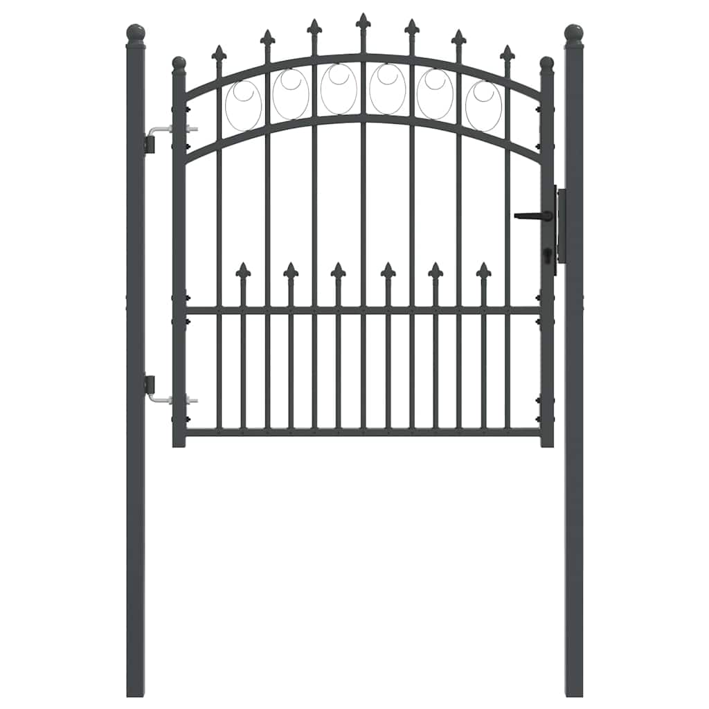 Fence Gate with Spikes EMMEN 100 x 100 cm Powder-coated steel