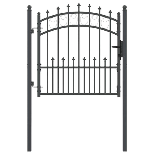 Fence Gate with Spikes EMMEN 100 x 100 cm Powder-coated steel