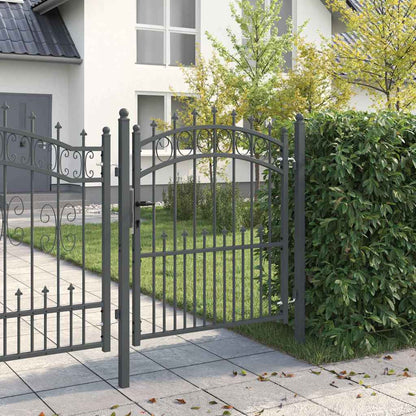 Fence Gate with Spikes EMMEN 125 x 100 cm Powder-coated steel