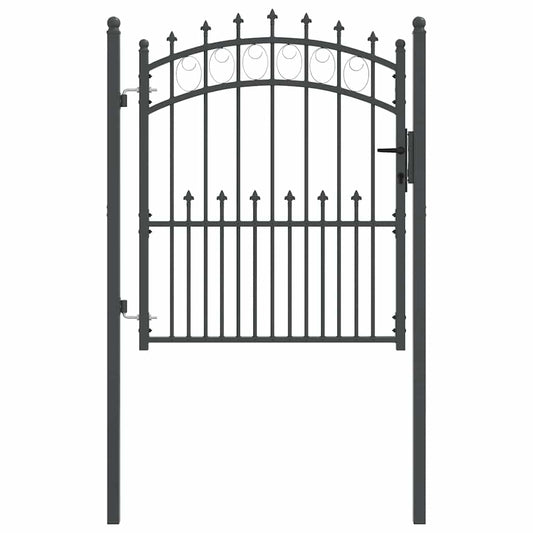 Fence Gate with Spikes EMMEN 125 x 100 cm Powder-coated steel