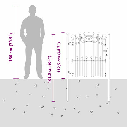 Fence Gate with Spikes EMMEN 125 x 100 cm Powder-coated steel