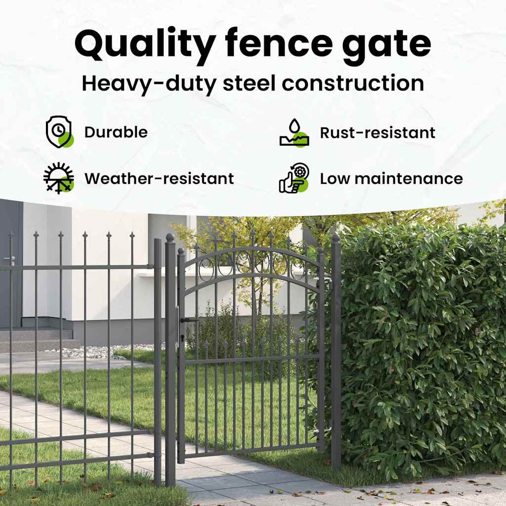 Fence Gate with Spikes EMMEN 150 x 100 cm Powder-coated steel