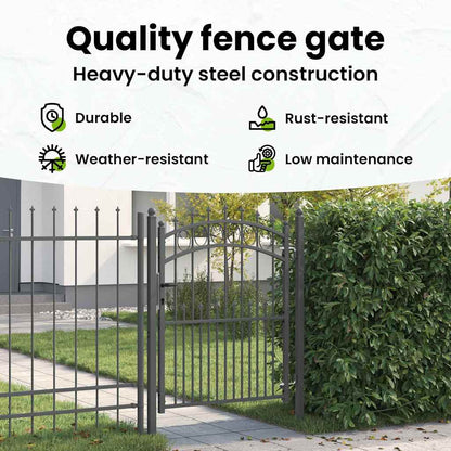 Fence Gate with Spikes EMMEN 150 x 100 cm Powder-coated steel