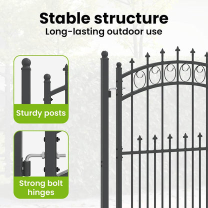 Fence Gate with Spikes EMMEN 150 x 100 cm Powder-coated steel