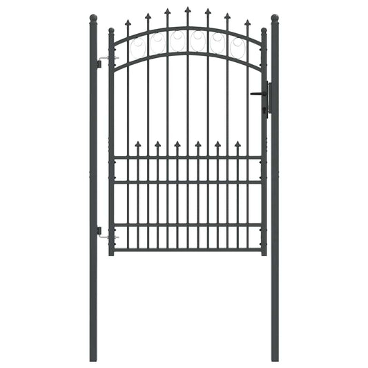 Fence Gate with Spikes EMMEN 170 x 100 cm Powder-coated steel