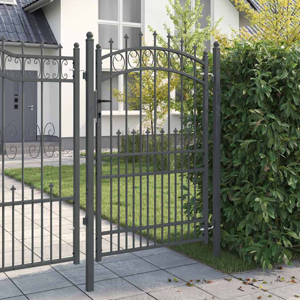 Fence Gate with Spikes EMMEN 200 x 100 cm Powder-coated steel