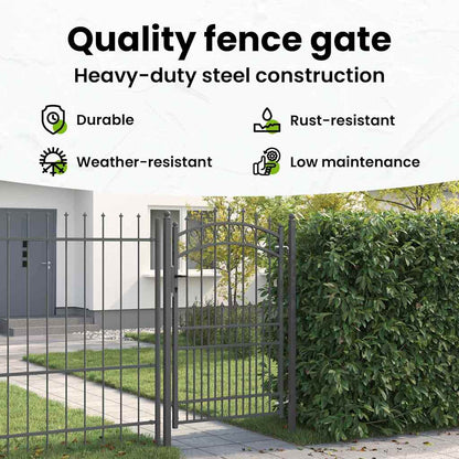 Fence Gate with Spikes EMMEN 200 x 100 cm Powder-coated steel
