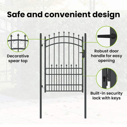 Fence Gate with Spikes EMMEN 200 x 100 cm Powder-coated steel
