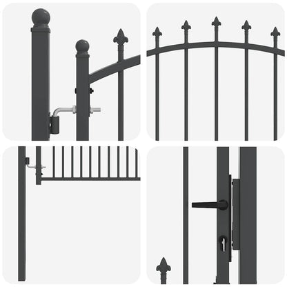 Fence Gate with Spikes EMMEN 100 x 100 cm Powder-coated steel