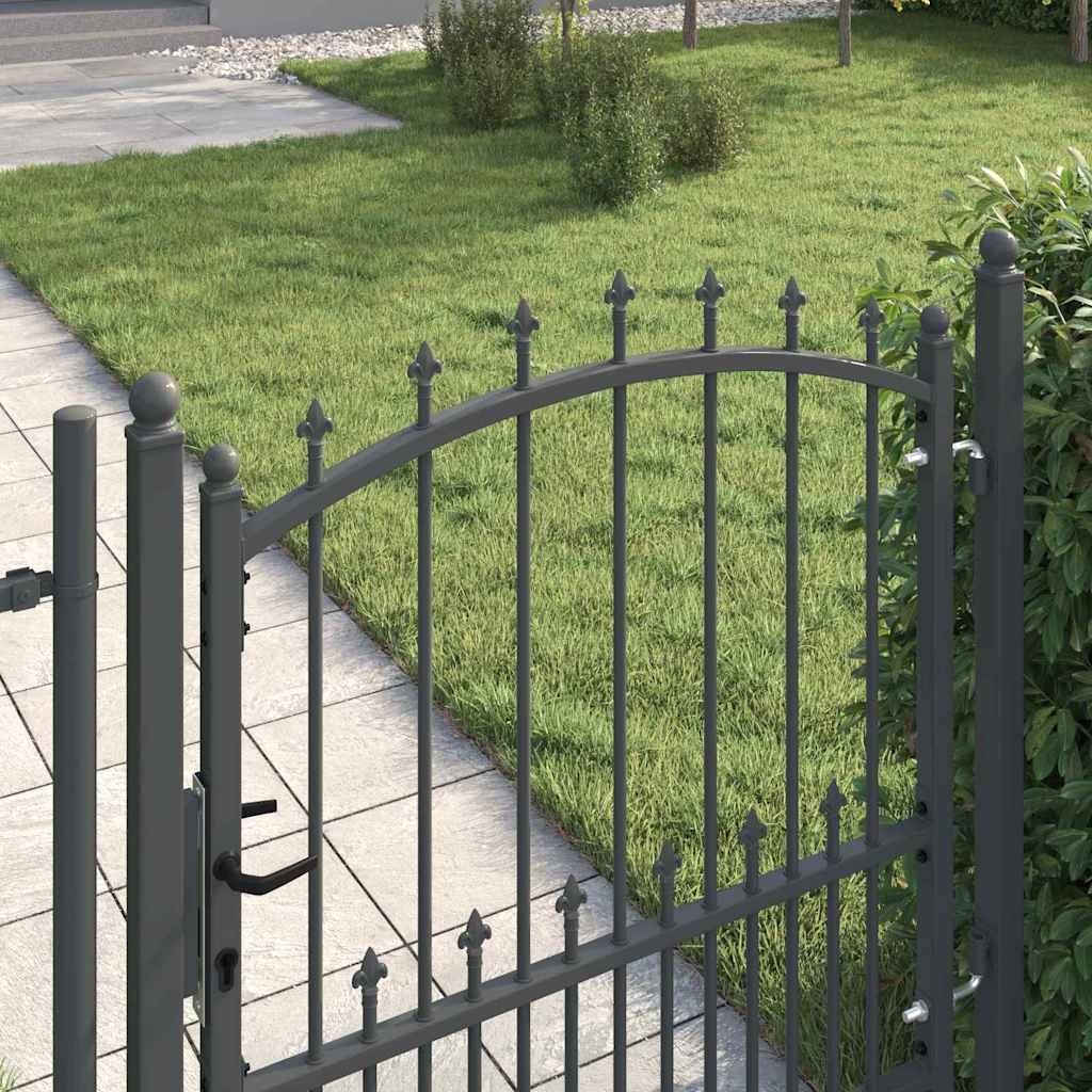Fence Gate with Spikes EMMEN 100 x 100 cm Powder-coated steel