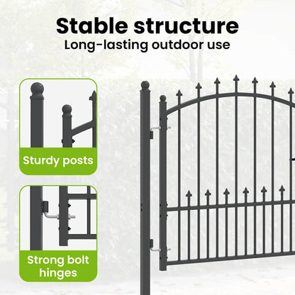 Fence Gate with Spikes EMMEN 100 x 100 cm Powder-coated steel