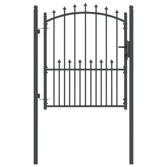 Fence Gate with Spikes EMMEN 125 x 100 cm Powder-coated steel