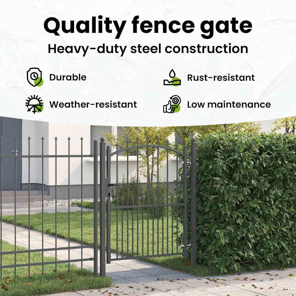 Fence Gate with Spikes EMMEN 150 x 100 cm Powder-coated steel